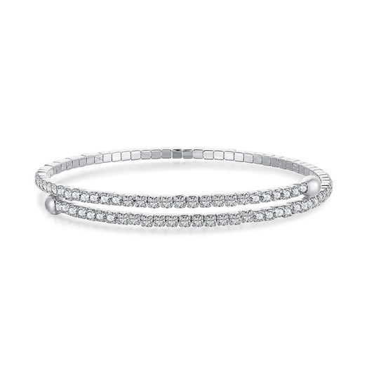 [Tonmkive Jewelry]Row of Diamonds Round Fashion Bracelet