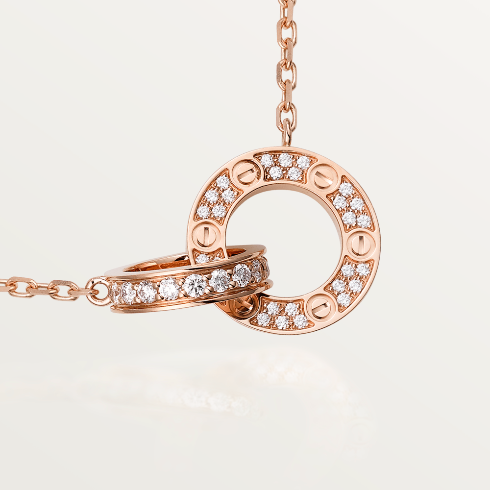 [Liorra]LOVE 7.6MM NECKLACE Liorra GOLD AND SILVER  FULL DIAMOND