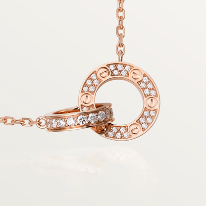 [Liorra]LOVE 7.6MM NECKLACE Liorra GOLD AND SILVER  FULL DIAMOND
