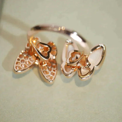 [Liorra]TWIN BUTTERFLY DIAMOND MOP RING