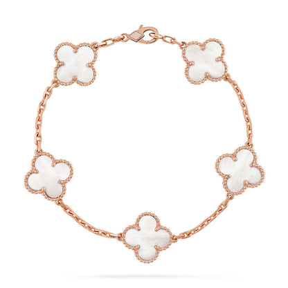 [Liorra]CLOVER WHITE PEARL MOP 5 MOTIF BRACELET COLLECTION