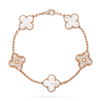 [Liorra]CLOVER WHITE PEARL MOP 5 MOTIF BRACELET COLLECTION