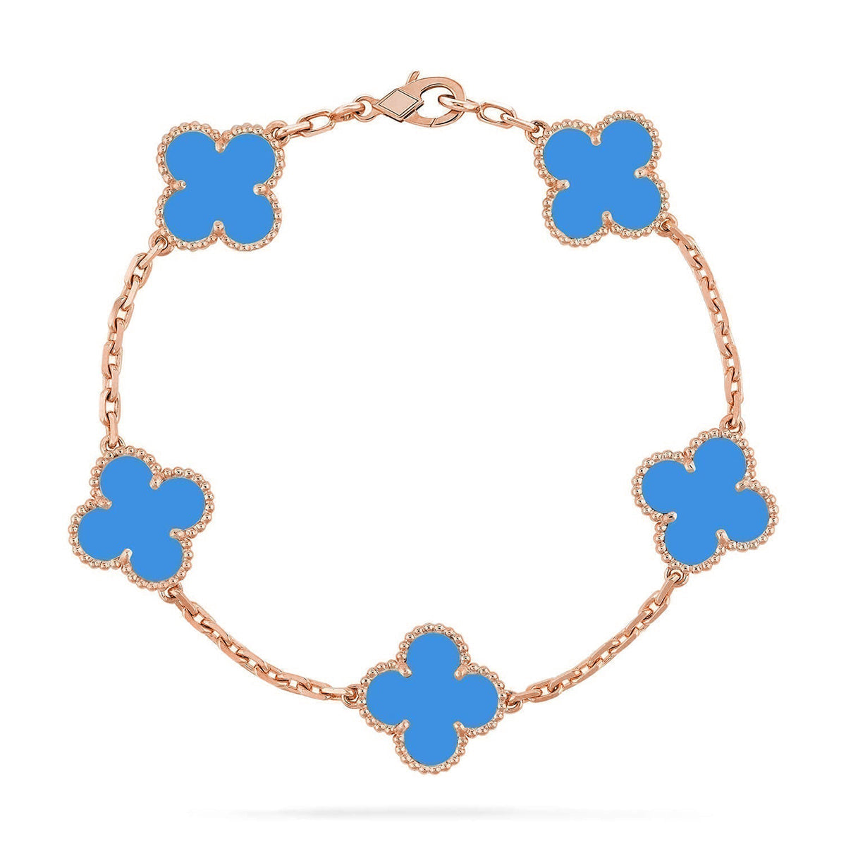 [Liorra] CLOVER 5 MOTIF BLUE AGATE BRACELET COLLECTION