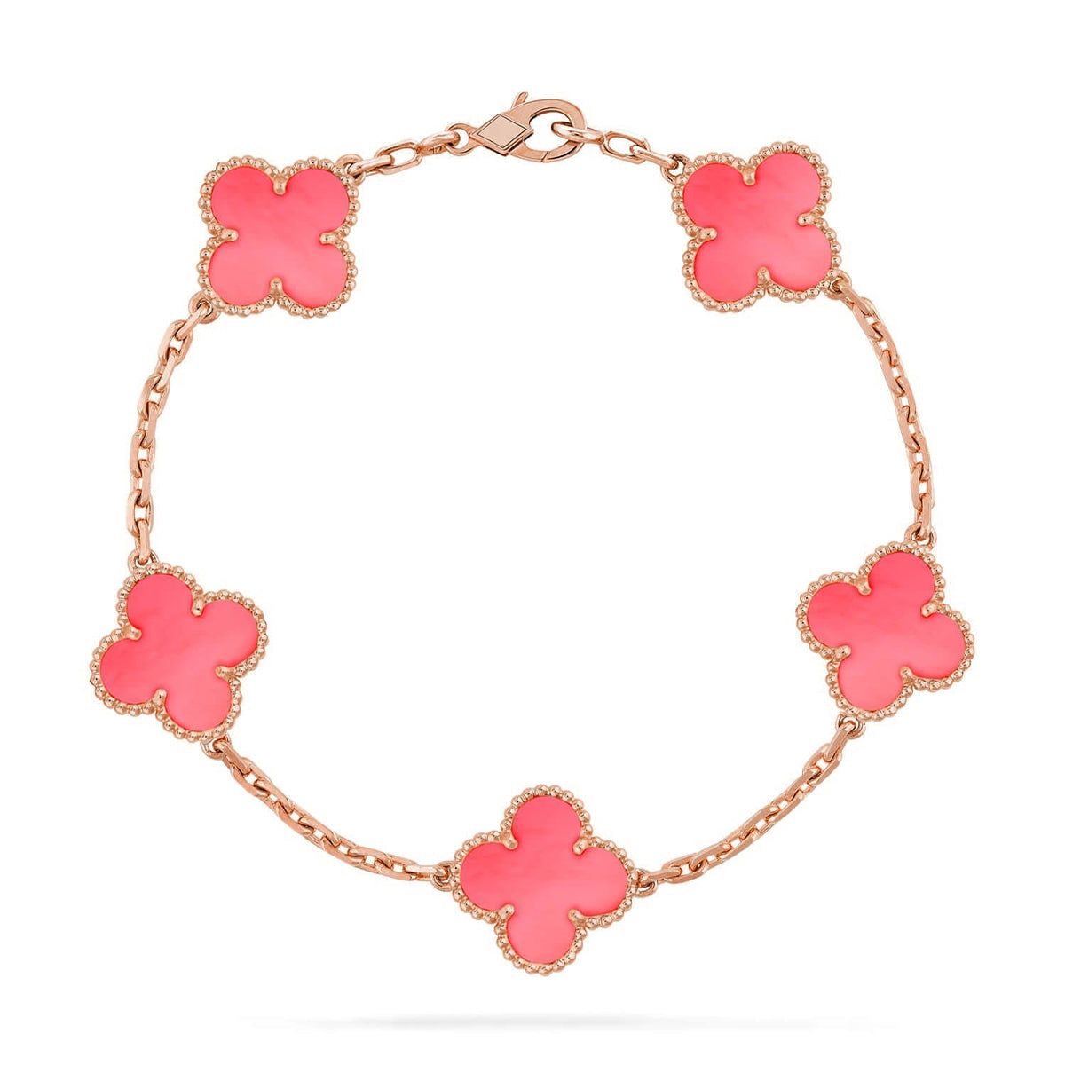 [Liorra] CLOVER 5 MOTIFS  PINK MOP BRACELET COLLECTION