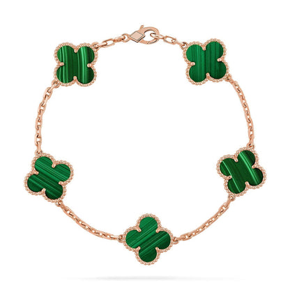 [Liorra] CLOVER 5 MOTIF MALACHITE BRACELET COLLECTION