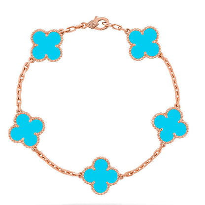 [Liorra] CLOVER 5 MOTIF TURQUOISE BRACELET COLLECTION