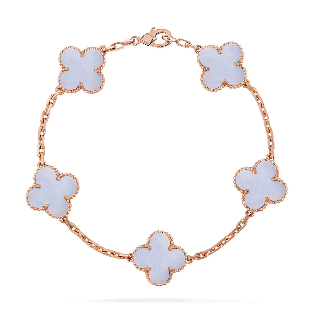 [Liorra] CLOVER 5 MOTIF PURPLE CHALCEDONY BRACELET COLLECTION