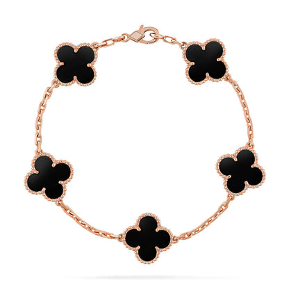 [Liorra] CLOVER 5 MOTIF ONYXS BRACELET COLLECTION