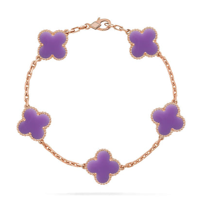 [Liorra]CLOVER 5 MOTIF LIGHT PURPLE BRACELET COLLECTION
