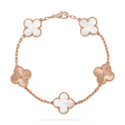 [Liorra]CLOVER WHITE PEARL MOP 5 MOTIF BRACELET COLLECTION