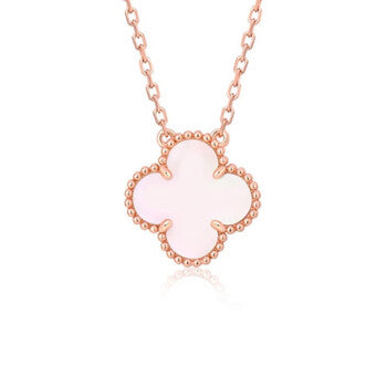 [Liorra]CLOVER 15MM PINK MOTHER-OF-PEARL SINGLE FLOWER NECKLACE