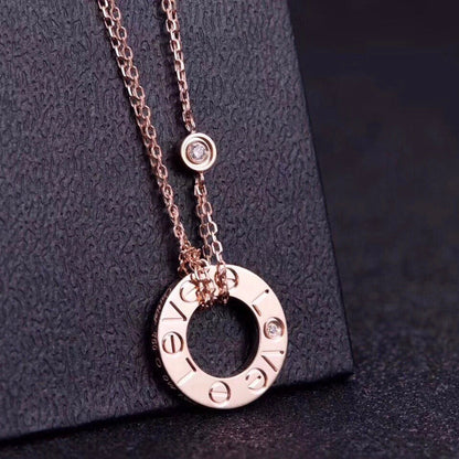 [Liorra]LOVE NECKLACE 16MM 2 DIAMONDS