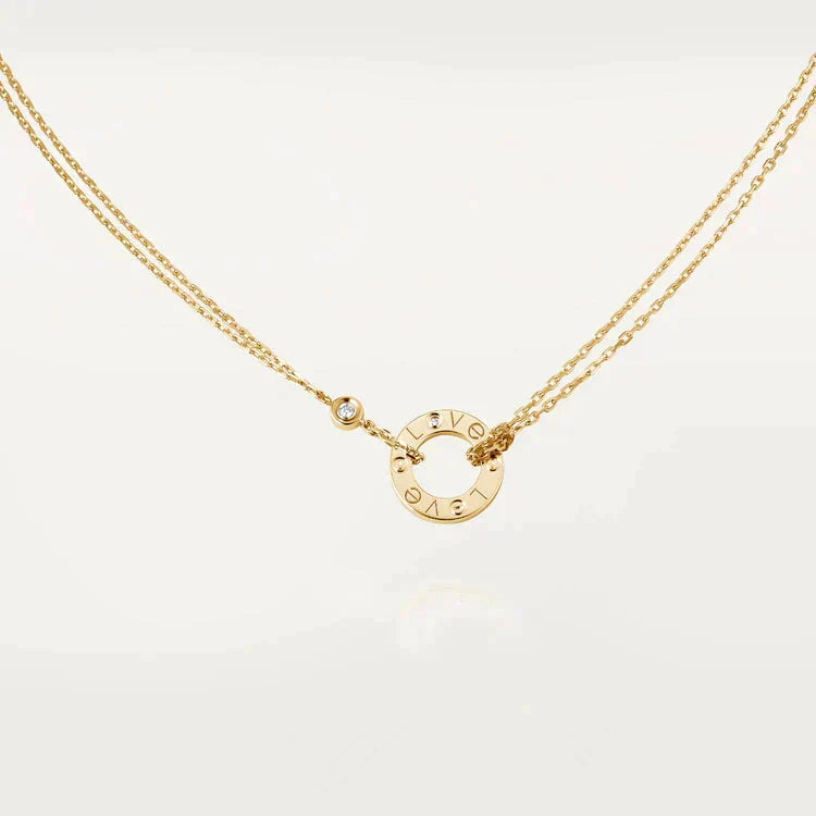 [Liorra]LOVE NECKLACE 16MM 2 DIAMONDS