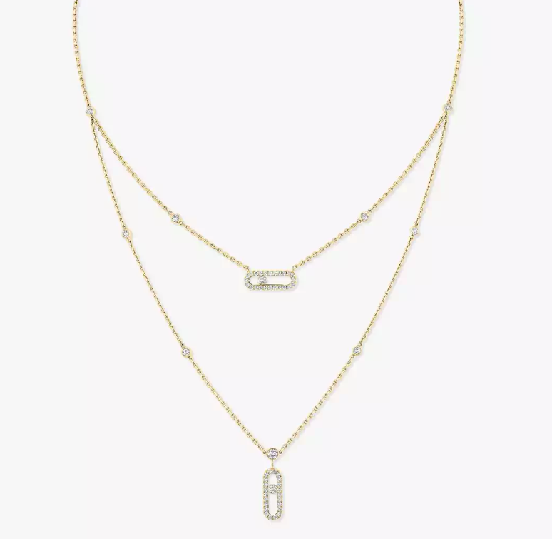 [Liorra]MS Double-Circle Full-Diamond Necklace