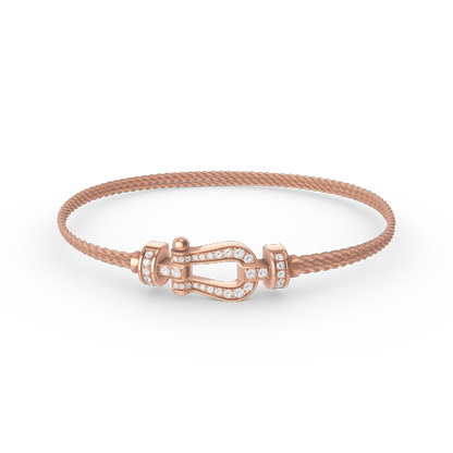 [Liorra]FORCE SMALL HORSESHOE  DIAMOND CHAIN ROPE BRACELET