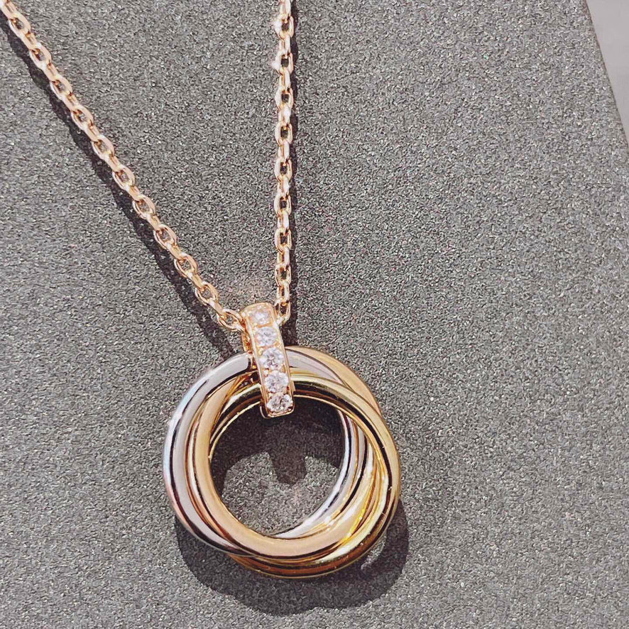 [Liorra]TRINITY NECKLACE GOLD  DIAMONDS