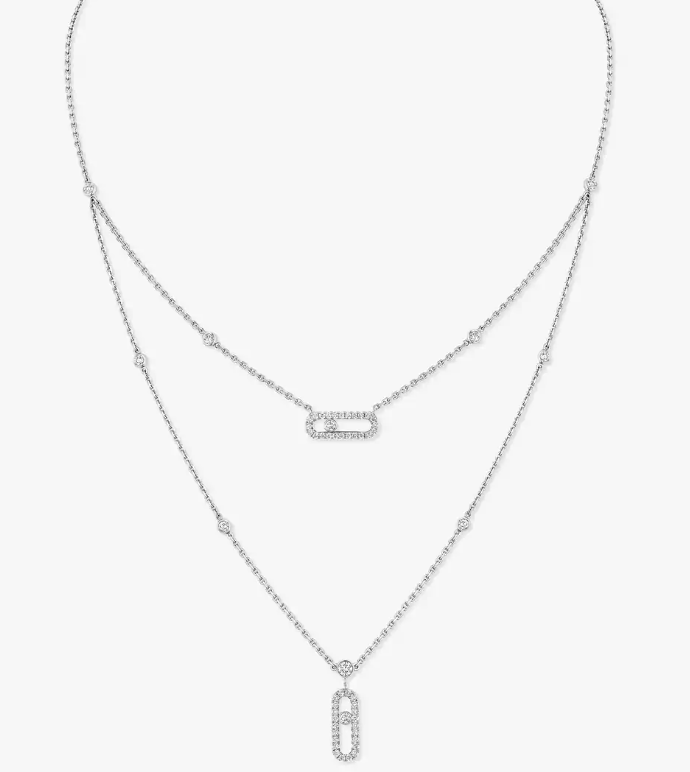 [Liorra]MS Double-Circle Full-Diamond Necklace