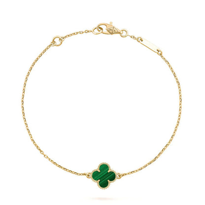 [Liorra]CLOVER BRACELET MALACHITE 1 MOTIF