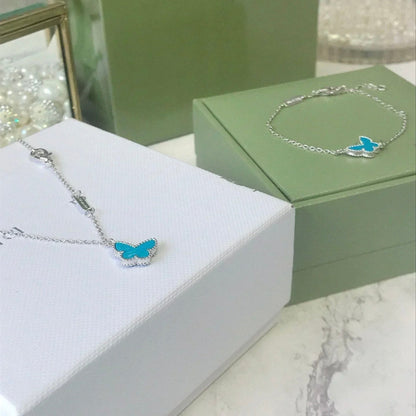 [Liorra]BUTTERFLY TURQUOISE BUTTERFLY BRACELET SILVER