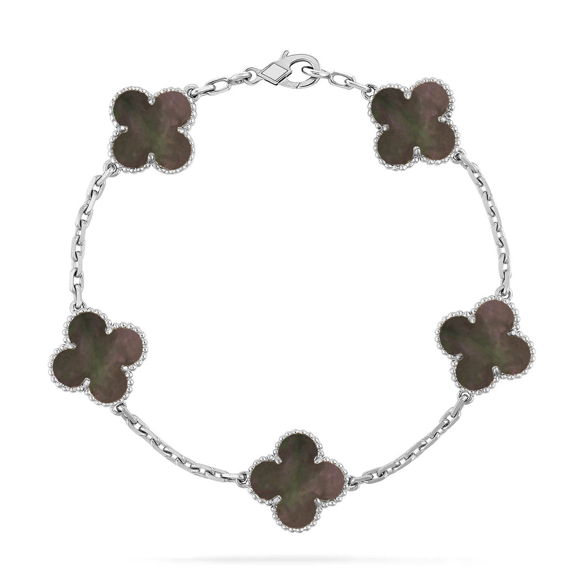 [Liorra] CLOVER 5 MOTIF GRAY MOP BRACELET COLLECTION