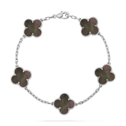 [Liorra] CLOVER 5 MOTIF GRAY MOP BRACELET COLLECTION