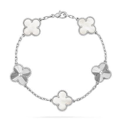 [Liorra]CLOVER WHITE PEARL MOP 5 MOTIF BRACELET COLLECTION