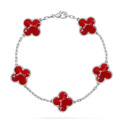 [Liorra]CLOVER 5 MOTIF RED PATTERN BRACELET COLLECTION