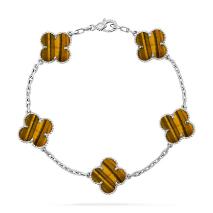 [Liorra] CLOVER 5 MOTIFS TIGER EYE BRACELET COLLECTION