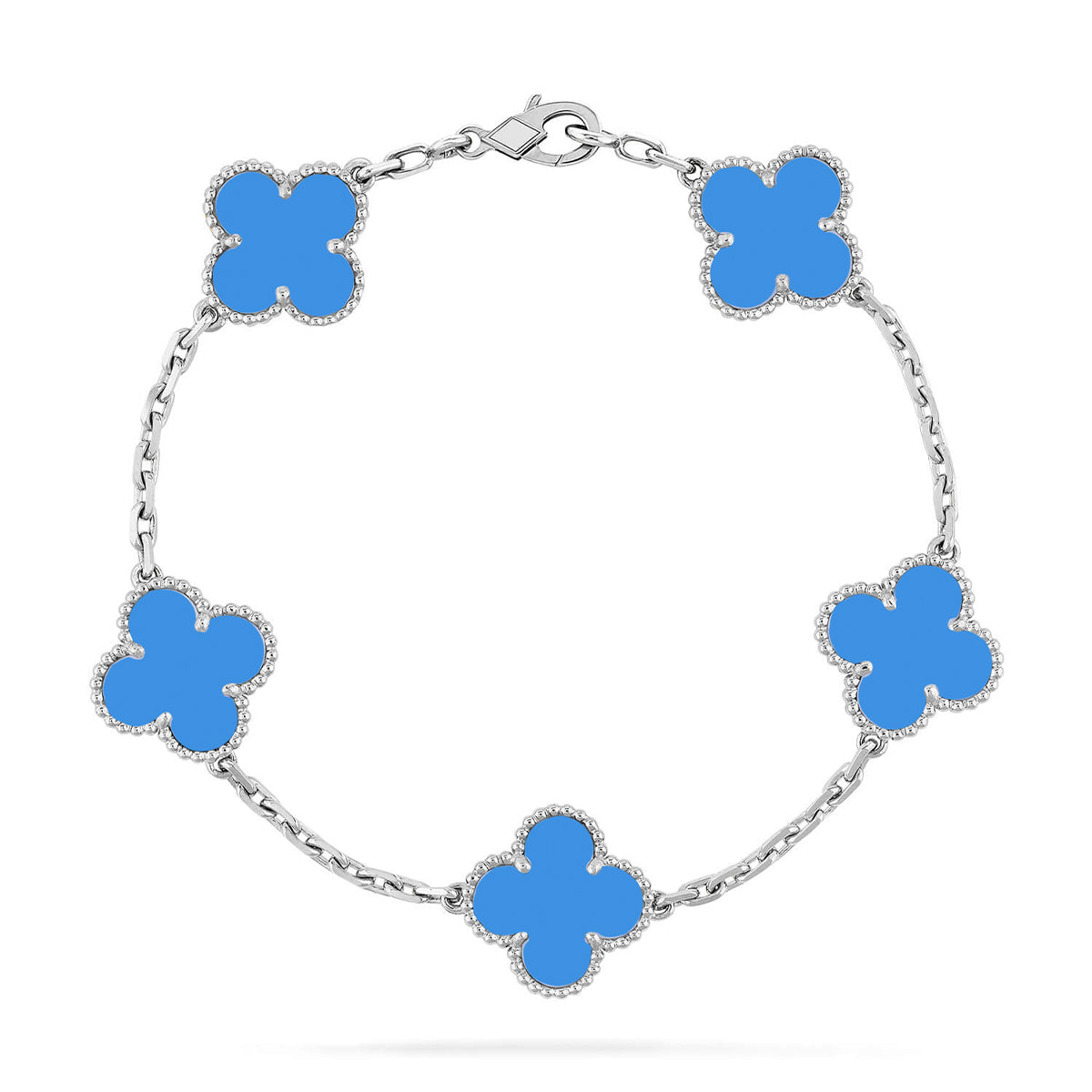 [Liorra] CLOVER 5 MOTIF BLUE AGATE BRACELET COLLECTION