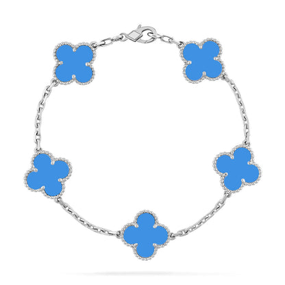 [Liorra] CLOVER 5 MOTIF BLUE AGATE BRACELET COLLECTION