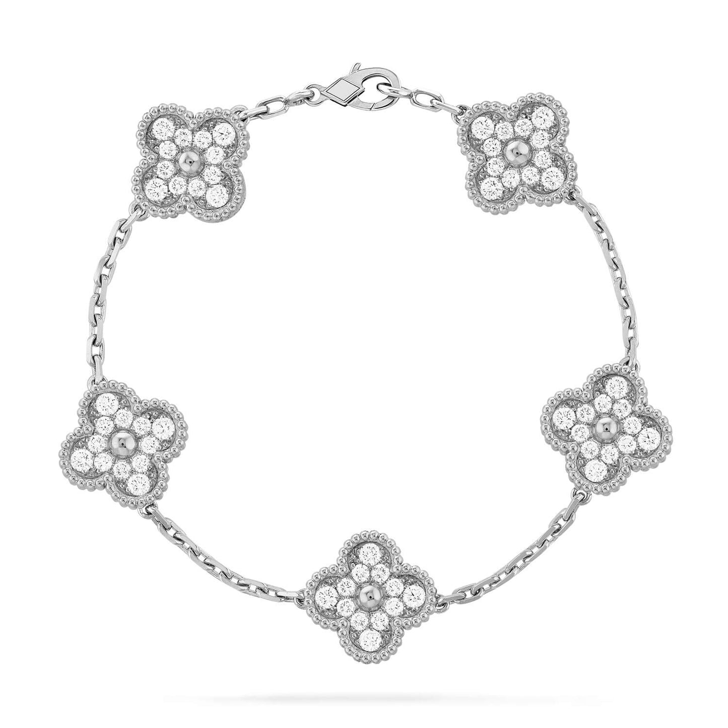 [Liorra] CLOVER 5 MOTIF FULL DIAMOND BRACELET COLLECTION
