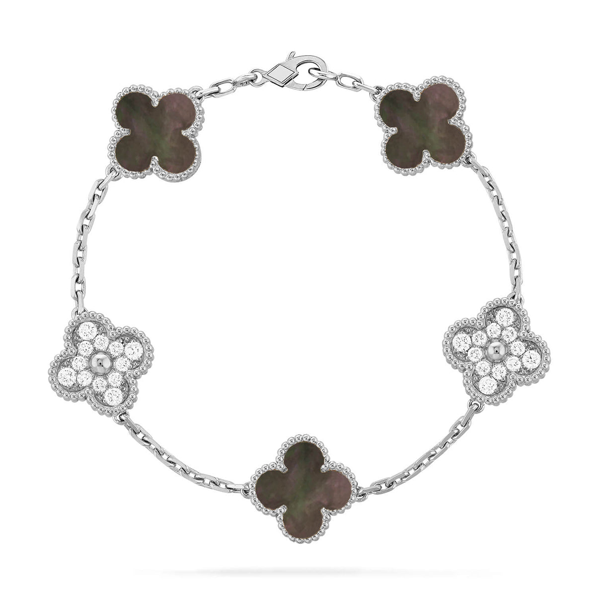 [Liorra] CLOVER 5 MOTIF GRAY MOP BRACELET COLLECTION