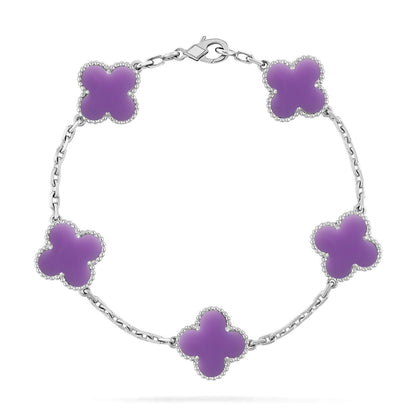 [Liorra]CLOVER 5 MOTIF LIGHT PURPLE BRACELET COLLECTION