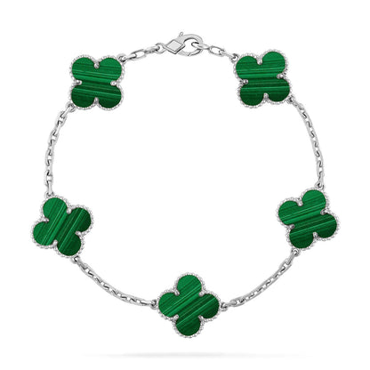[Liorra] CLOVER 5 MOTIF MALACHITE BRACELET COLLECTION