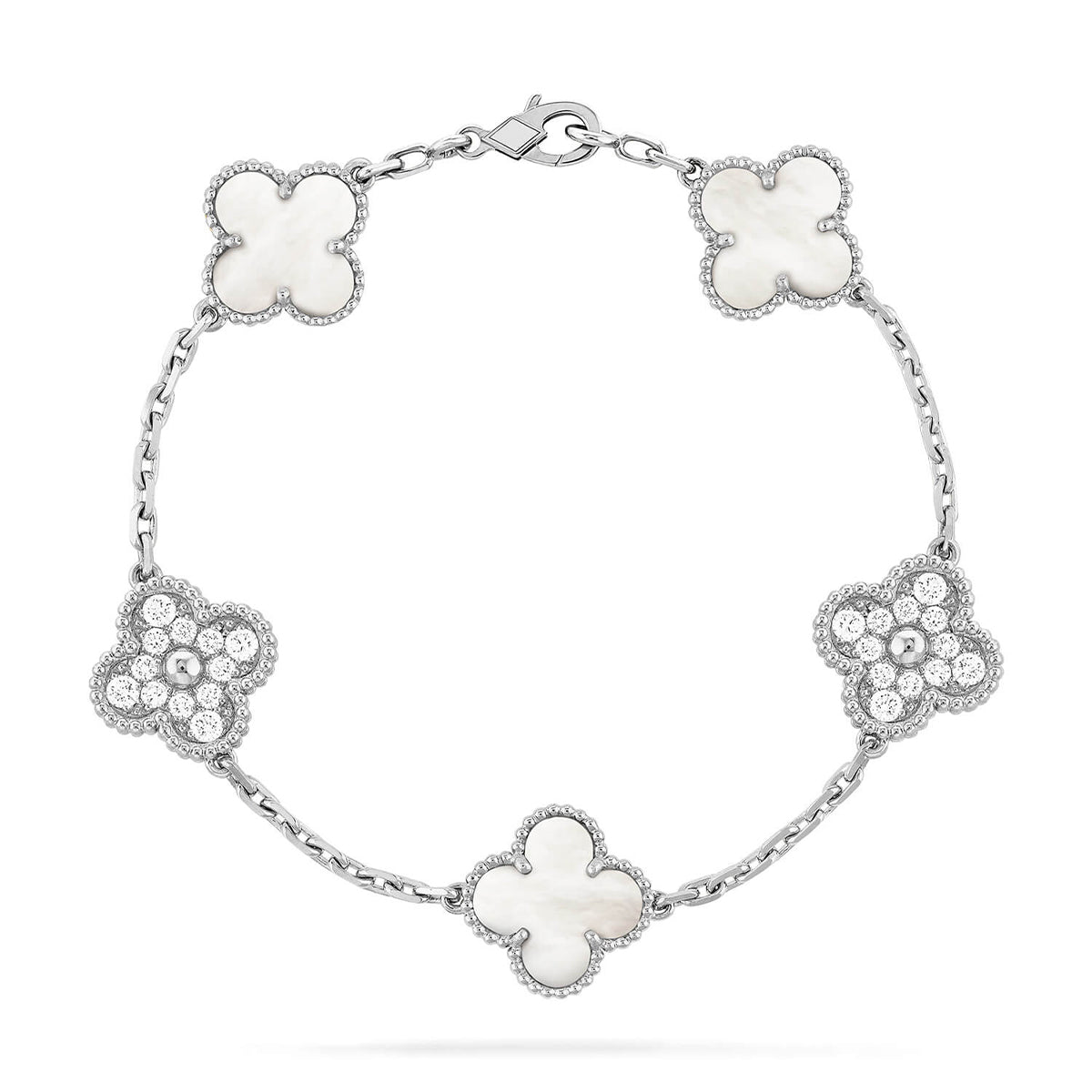 [Liorra]CLOVER WHITE PEARL MOP 5 MOTIF BRACELET COLLECTION