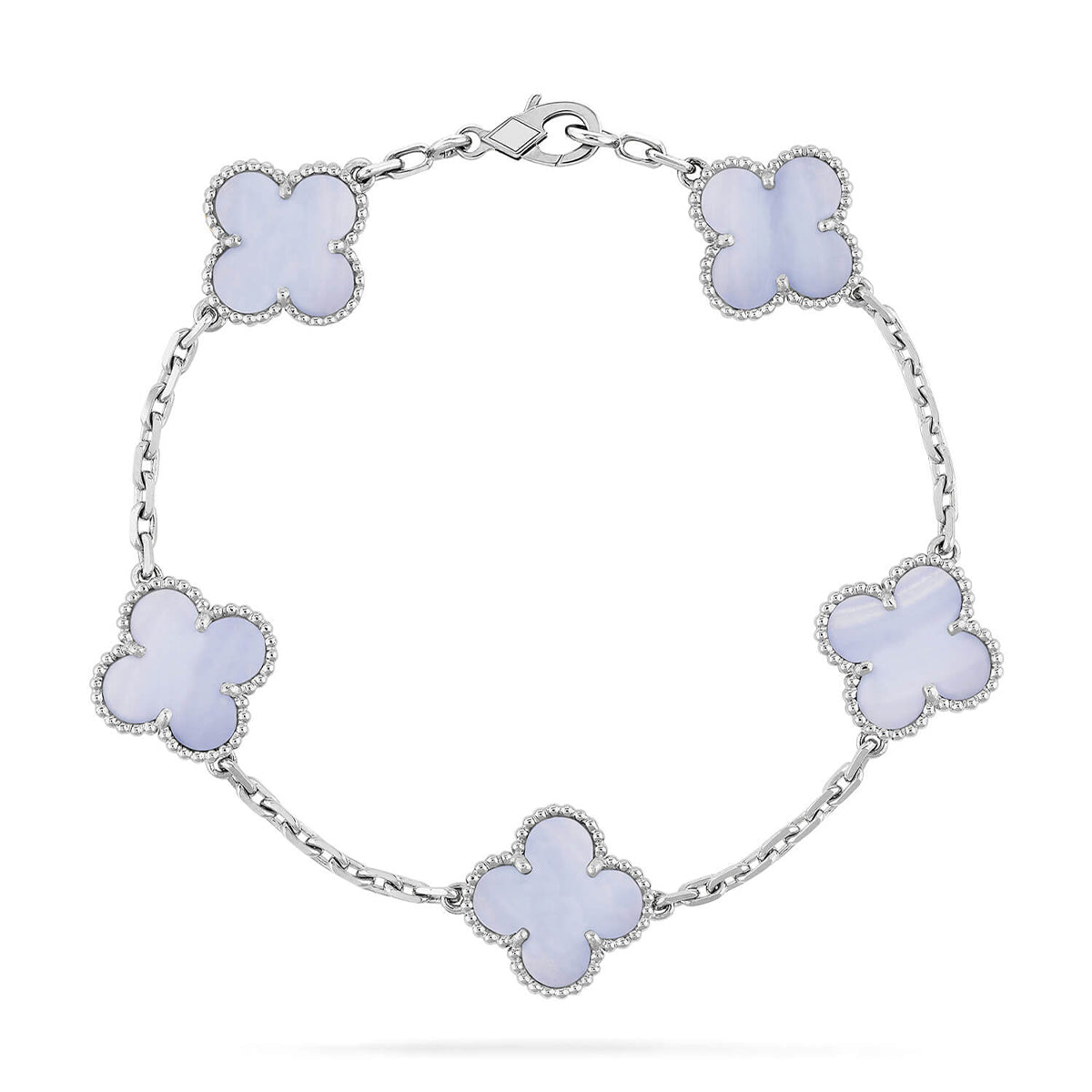 [Liorra] CLOVER 5 MOTIF PURPLE CHALCEDONY BRACELET COLLECTION