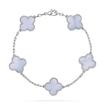 [Liorra] CLOVER 5 MOTIF PURPLE CHALCEDONY BRACELET COLLECTION