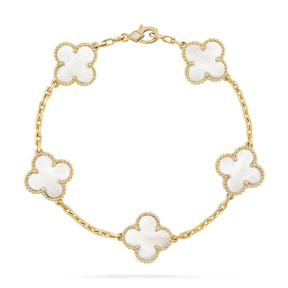 [Liorra]CLOVER WHITE PEARL MOP 5 MOTIF BRACELET COLLECTION