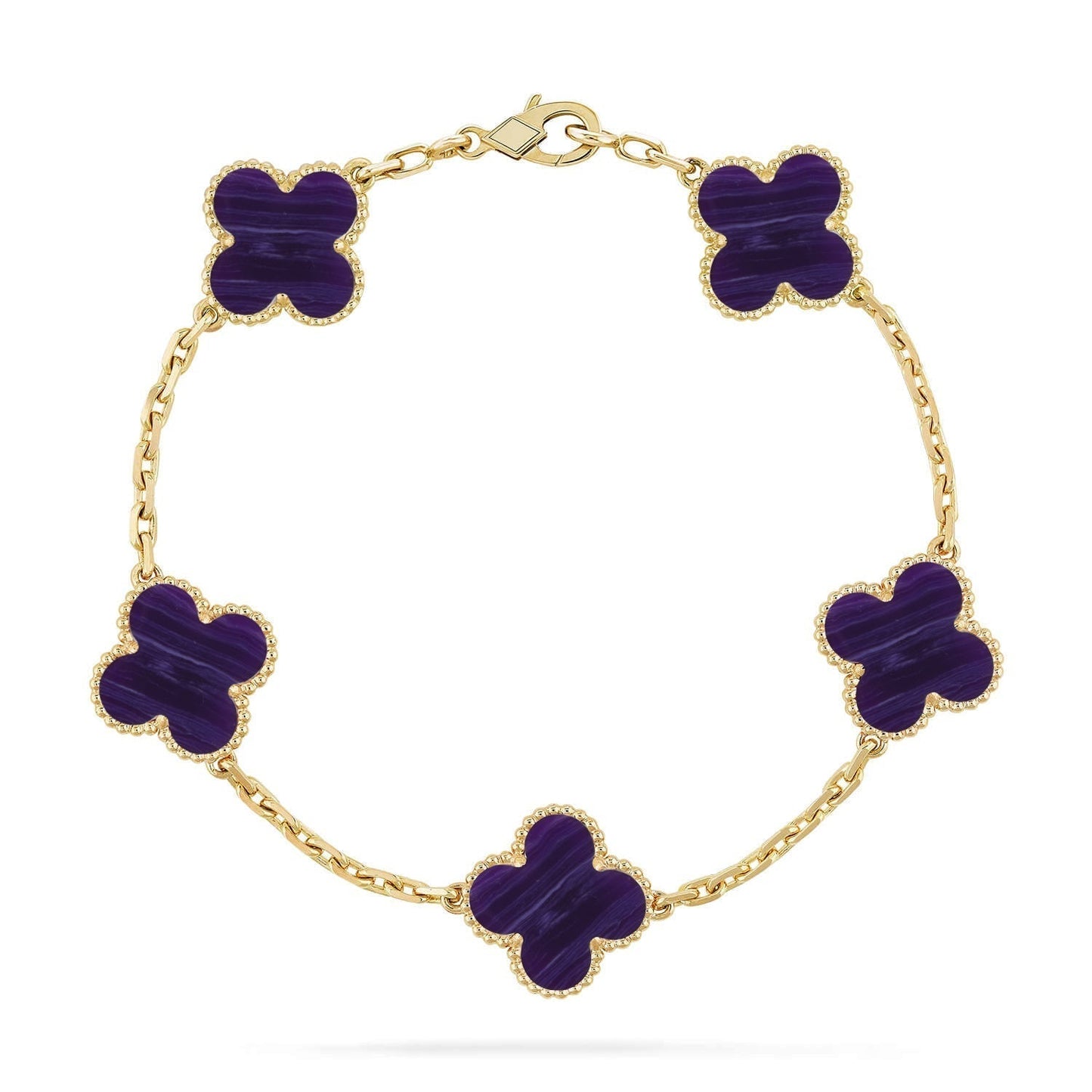 [Liorra]CLOVER 5 MOTIF PURPLE STRIPES BRACELET COLLECTION