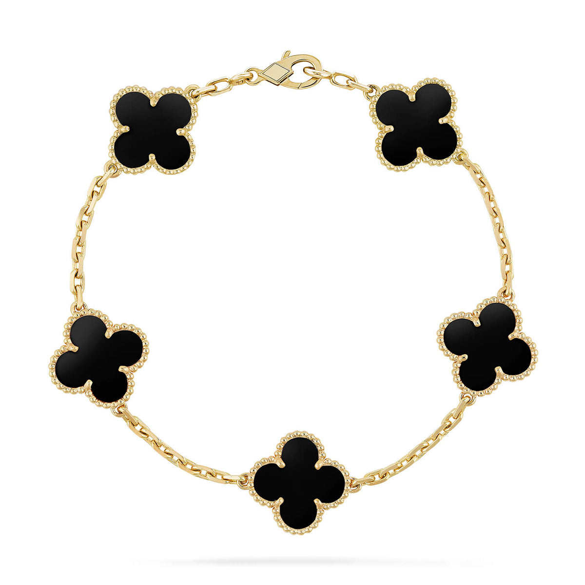 [Liorra] CLOVER 5 MOTIF ONYXS BRACELET COLLECTION