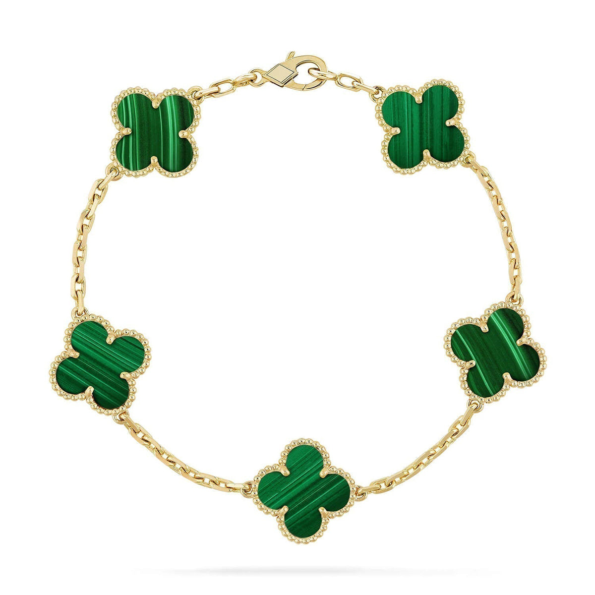 [Liorra] CLOVER 5 MOTIF MALACHITE BRACELET COLLECTION