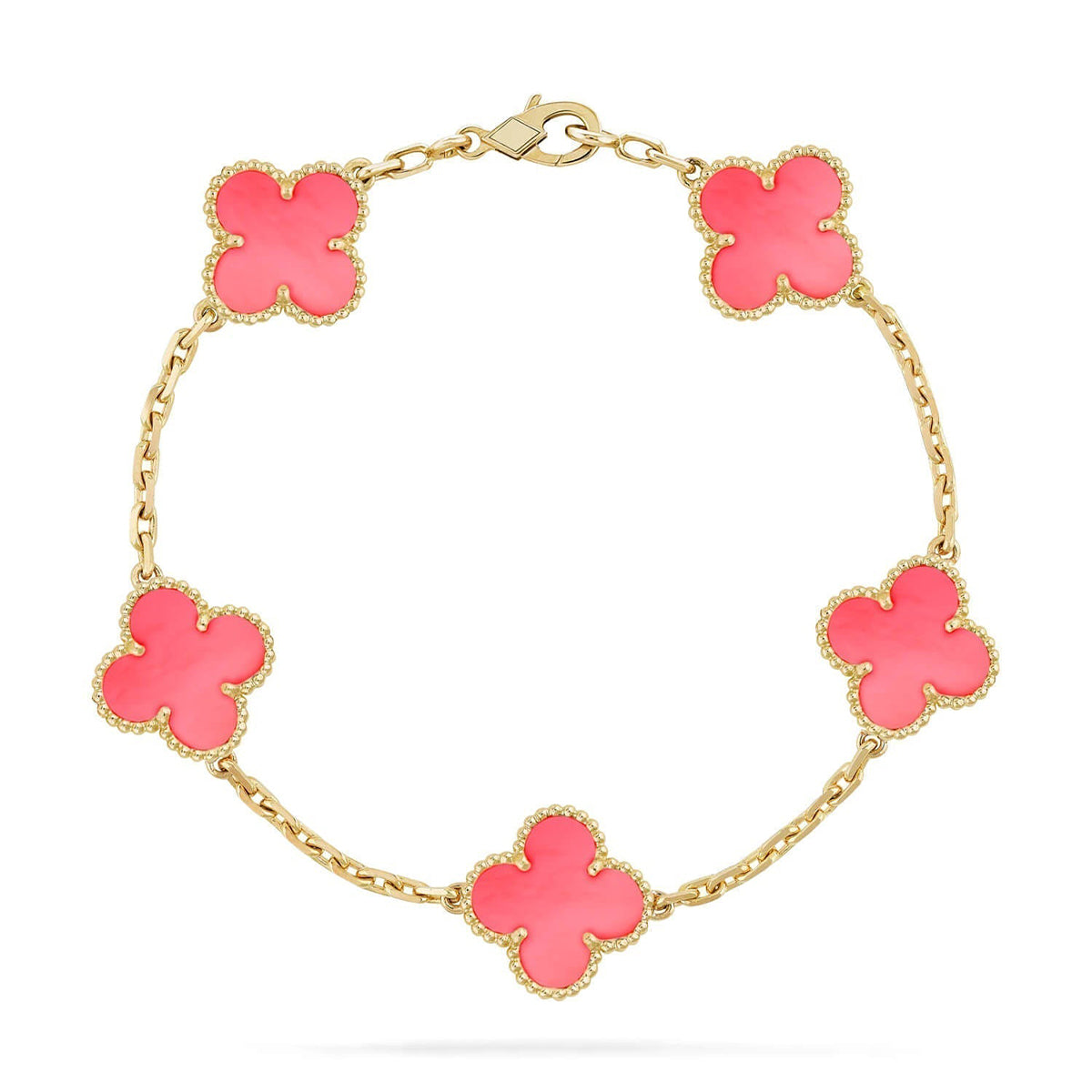 [Liorra] CLOVER 5 MOTIFS  PINK MOP BRACELET COLLECTION