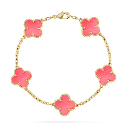 [Liorra] CLOVER 5 MOTIFS  PINK MOP BRACELET COLLECTION