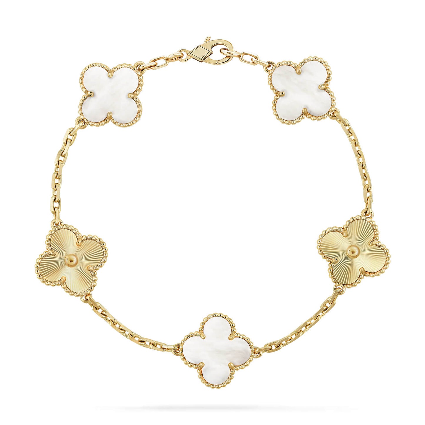 [Liorra]CLOVER WHITE PEARL MOP 5 MOTIF BRACELET COLLECTION