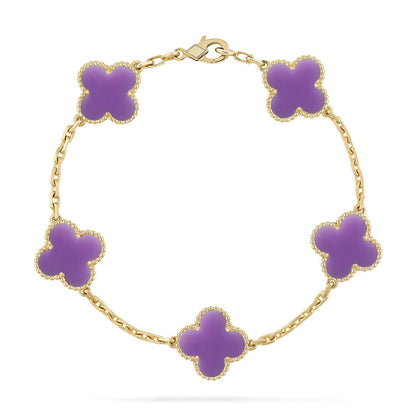 [Liorra]CLOVER 5 MOTIF LIGHT PURPLE BRACELET COLLECTION