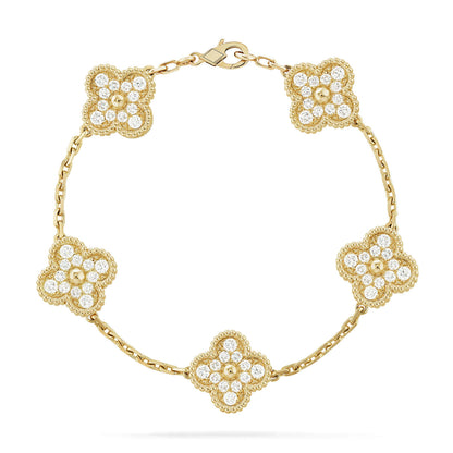 [Liorra] CLOVER 5 MOTIF FULL DIAMOND BRACELET COLLECTION