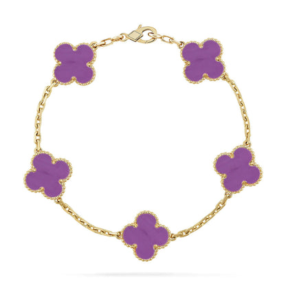 [Liorra] CLOVER 5 MOTIF VIOLET BRACELET COLLECTION