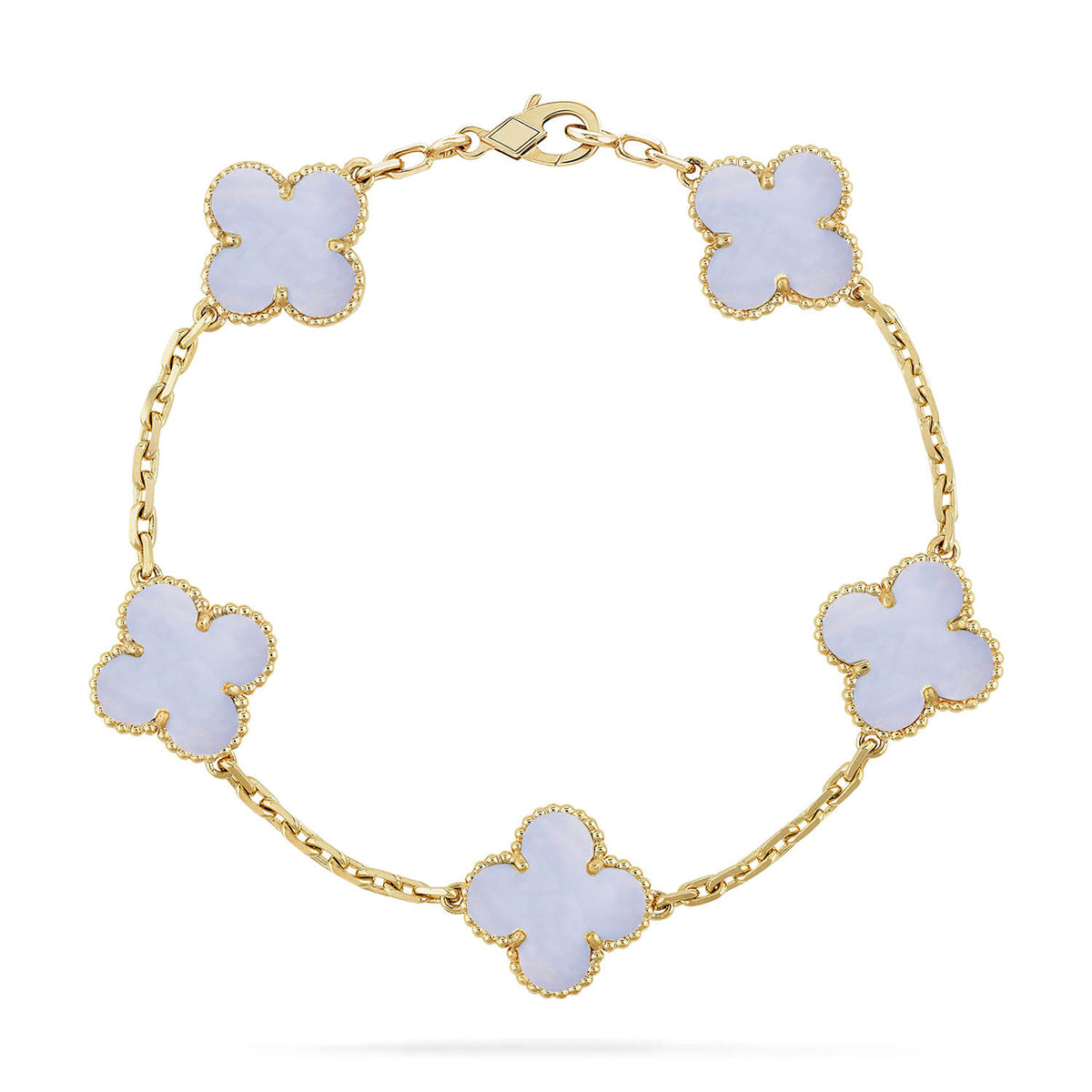 [Liorra] CLOVER 5 MOTIF PURPLE CHALCEDONY BRACELET COLLECTION