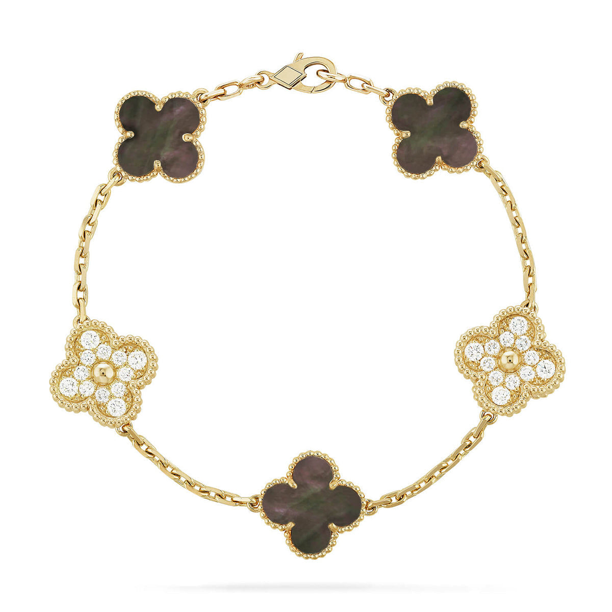 [Liorra] CLOVER 5 MOTIF GRAY MOP BRACELET COLLECTION