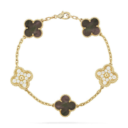 [Liorra] CLOVER 5 MOTIF GRAY MOP BRACELET COLLECTION